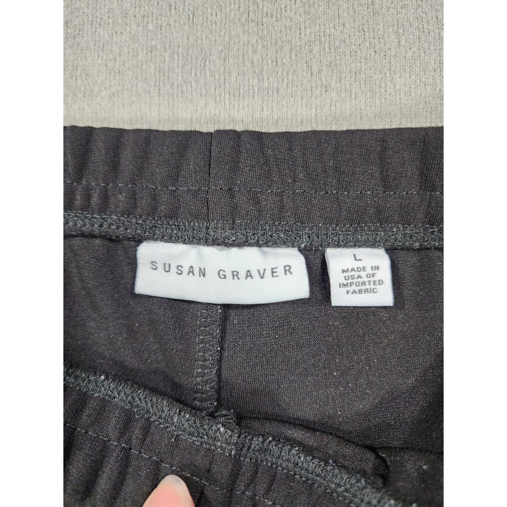 Susan Graver Black Large Pull on Dress Pant Bootcut Office Work Comfort Lounge - Picture 3 of 7